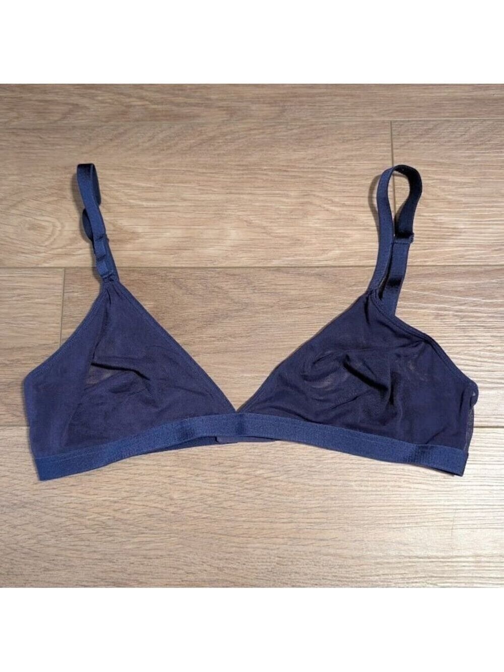 Parade | Sheer Mesh Triangle Bralette In Navy Blue